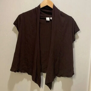 CASLON woman’s dark brown open cardigan